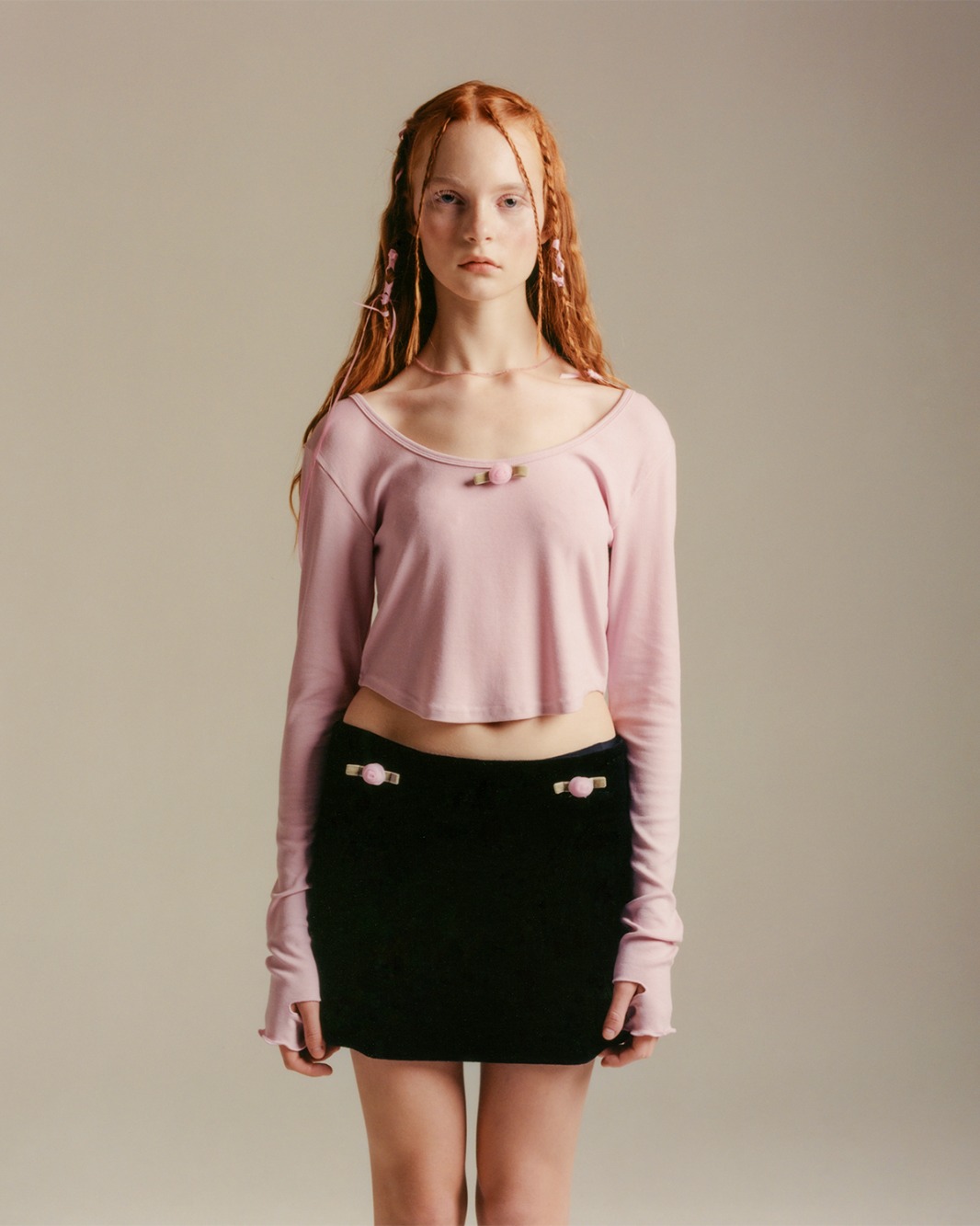 ROSE WARMER SLEEVES TOP &quot;PINK&quot;