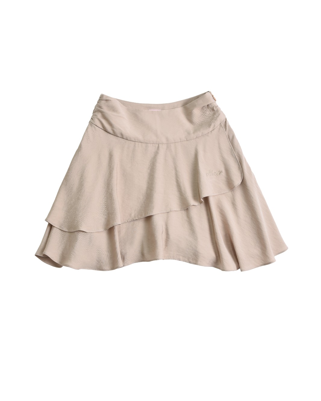 Bell Flared Mini Skirt (Beige)