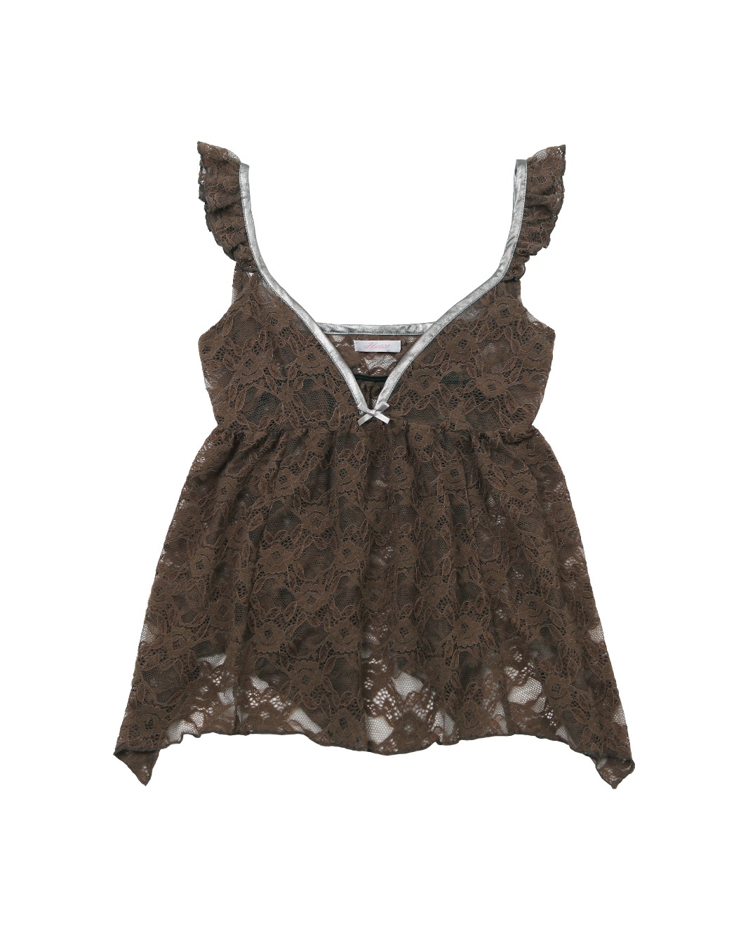 FLUFFY LACE TOP &quot;BROWN&quot;